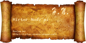 Hirter Noémi névjegykártya